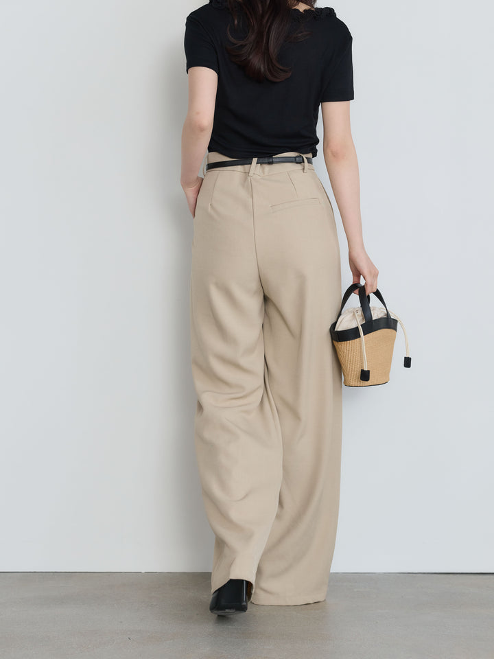 センタープレスベーシックストレートパンツ
