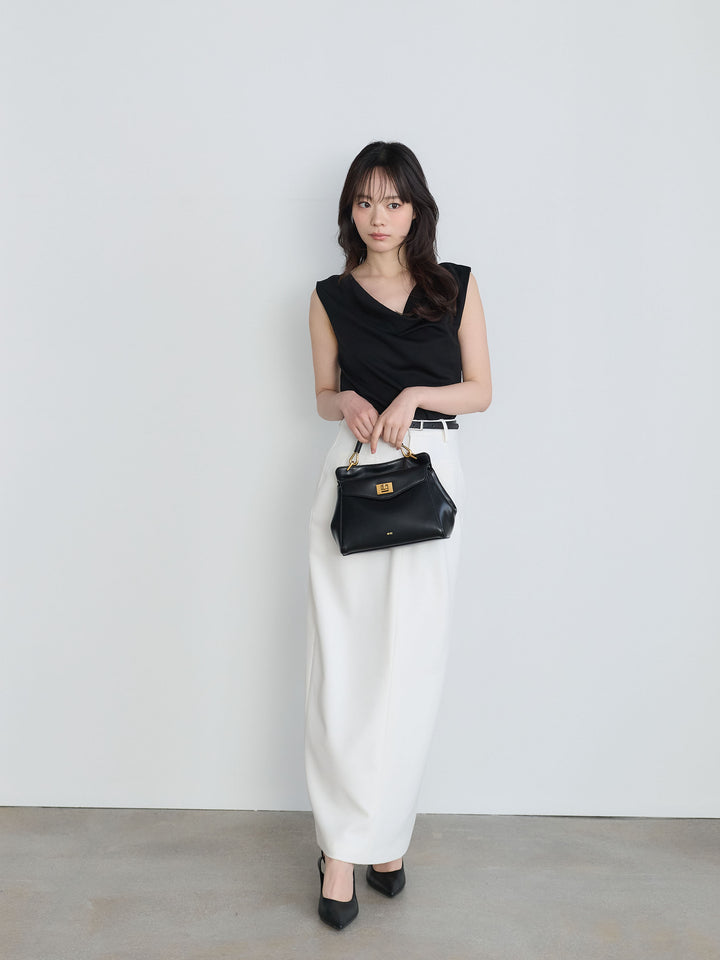 【SET】バックリボンドレープノースリトップス+バックリボンドレープノースリトップス(2set)