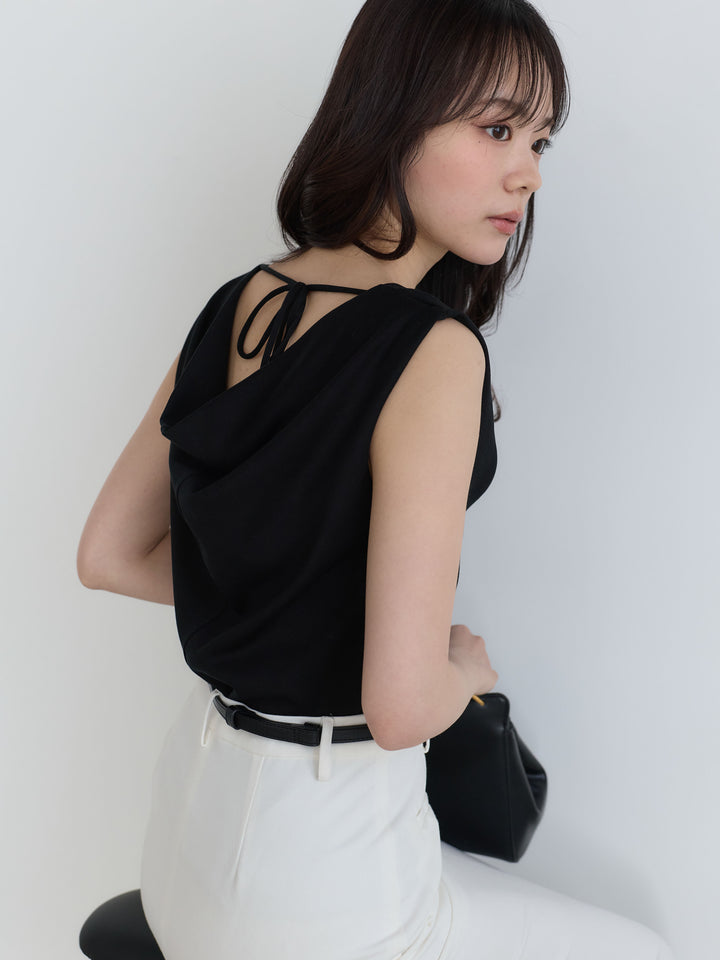 【SET】バックリボンドレープノースリトップス+【Essential】Authentic pencil skrt(2set)