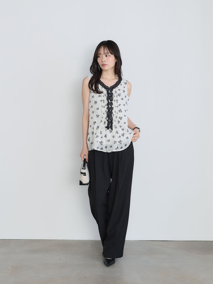 センタープレスベーシックストレートパンツ