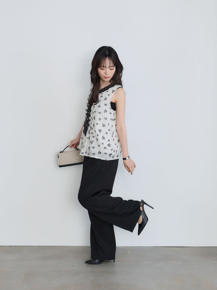 センタープレスベーシックストレートパンツ
