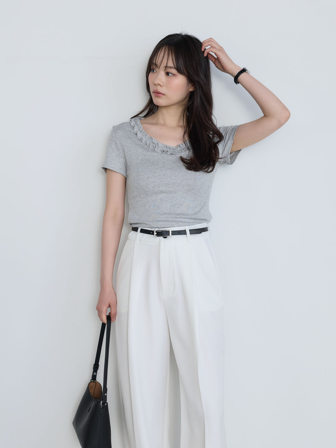 センタープレスベーシックストレートパンツ