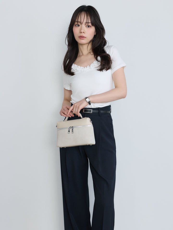 センタープレスベーシックストレートパンツ