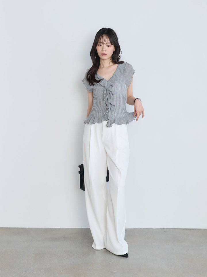 センタープレスベーシックストレートパンツ