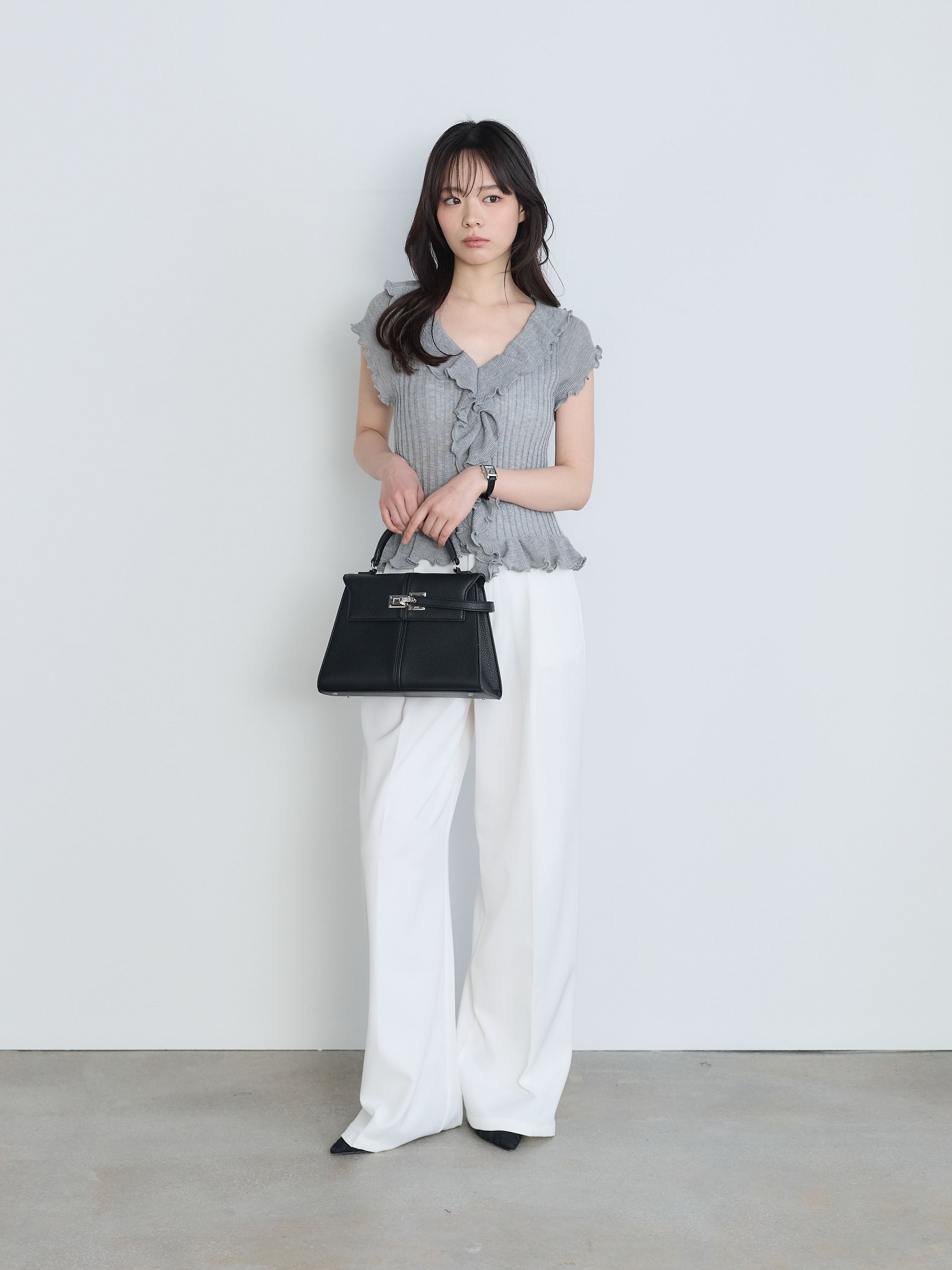 SET】フレンチスリーブラッフルトップス+フレンチスリーブラッフル