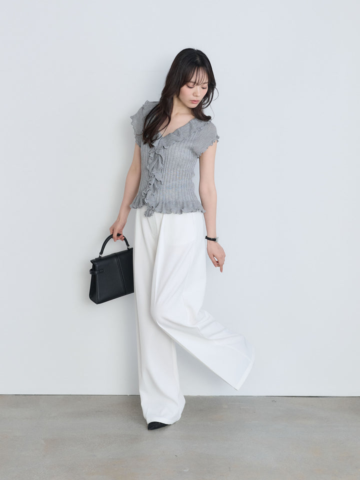 センタープレスベーシックストレートパンツ