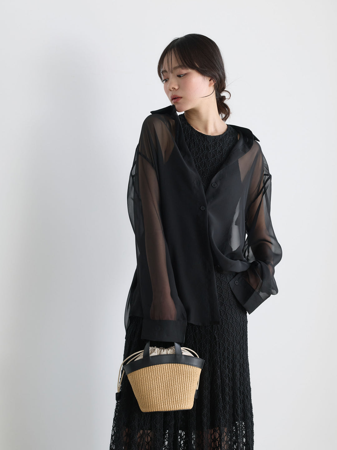 シアーベーシックオーバーシャツ