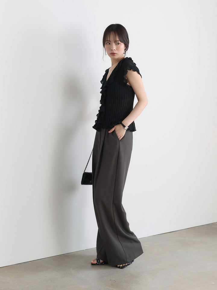 センタープレスベーシックストレートパンツ