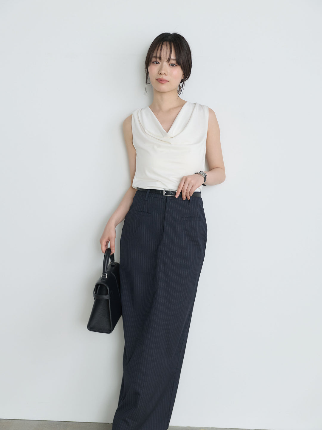 【SET】バックリボンドレープノースリトップス+バックリボンドレープノースリトップス(2set)