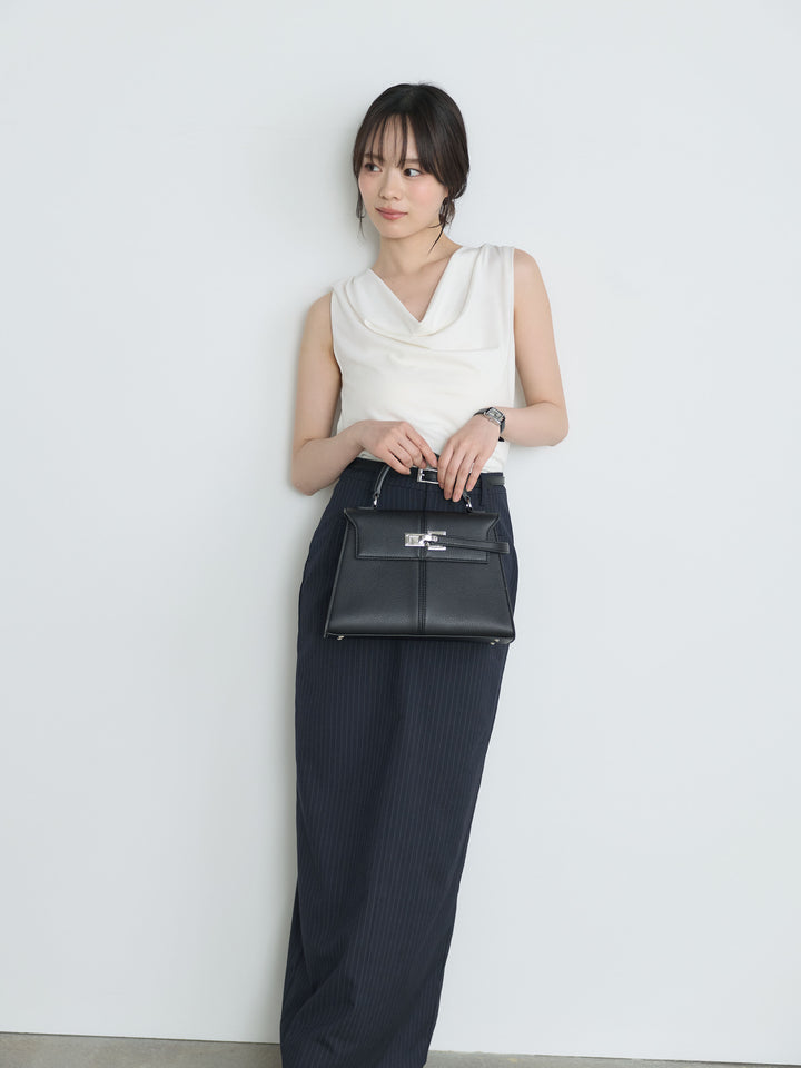 【SET】バックリボンドレープノースリトップス+バックリボンドレープノースリトップス(2set)