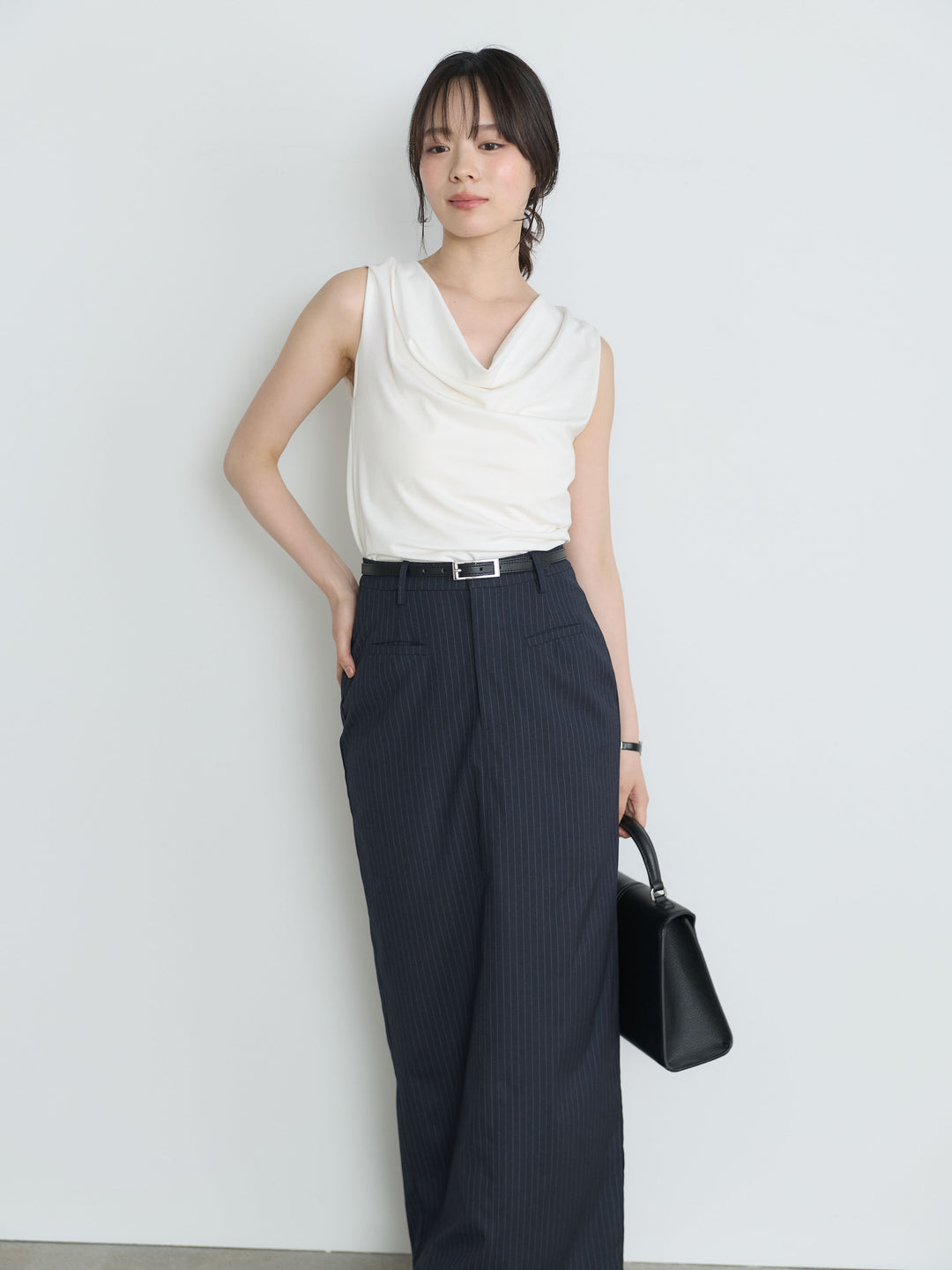 【SET】バックリボンドレープノースリトップス+バックリボンドレープノースリトップス(2set)