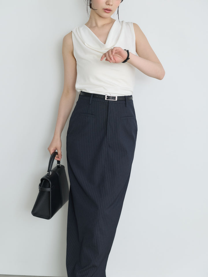 【SET】バックリボンドレープノースリトップス+バックリボンドレープノースリトップス(2set)