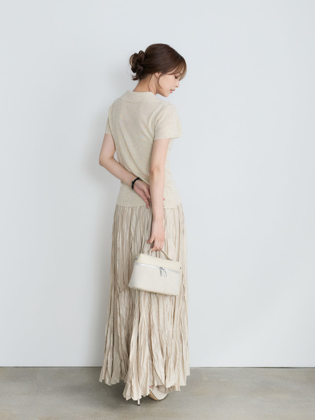 【SET】【Luxe Series】ダブルポケットサマーニットポロトップス+【Luxe Series】ダブルポケットサマーニットポロトップス(2set)