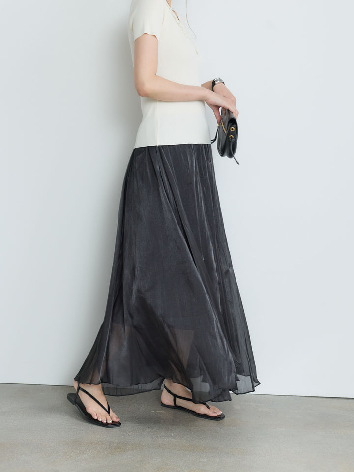 【Luxe Series】シャイニーシワプリーツスカート