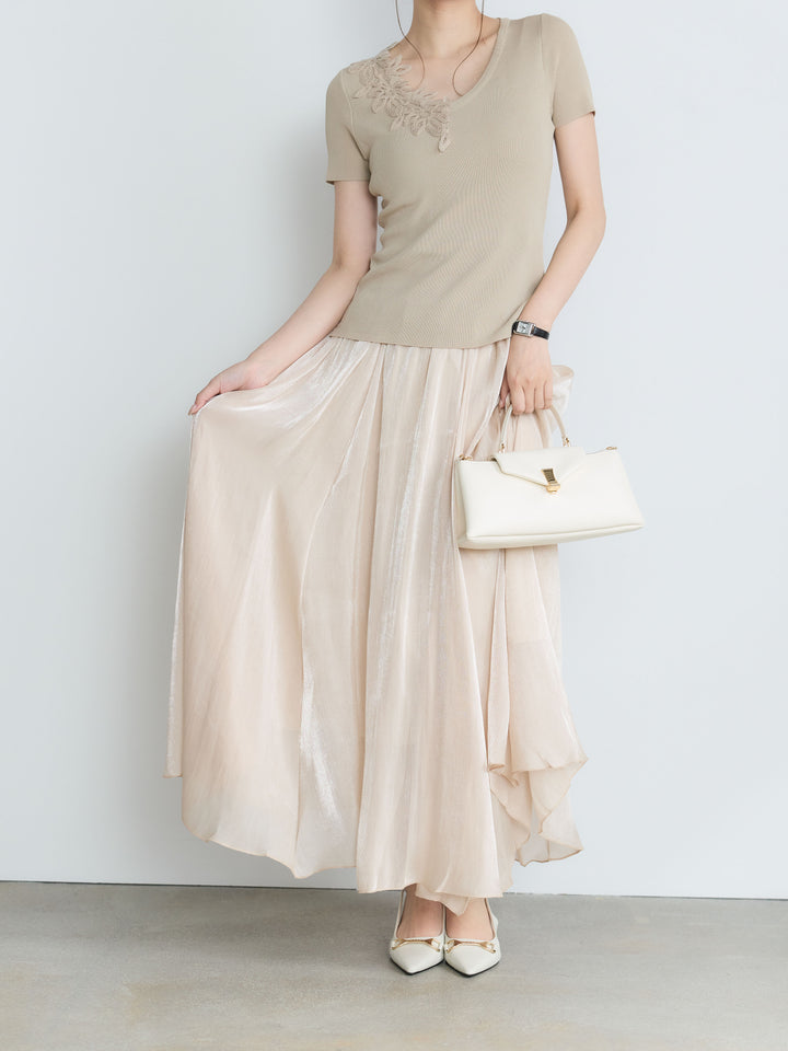 【Luxe Series】シャイニーシワプリーツスカート