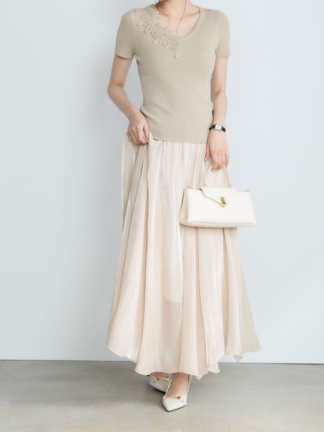 【Luxe Series】シャイニーシワプリーツスカート