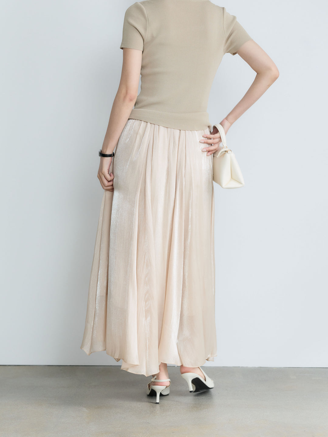 【Luxe Series】シャイニーシワプリーツスカート