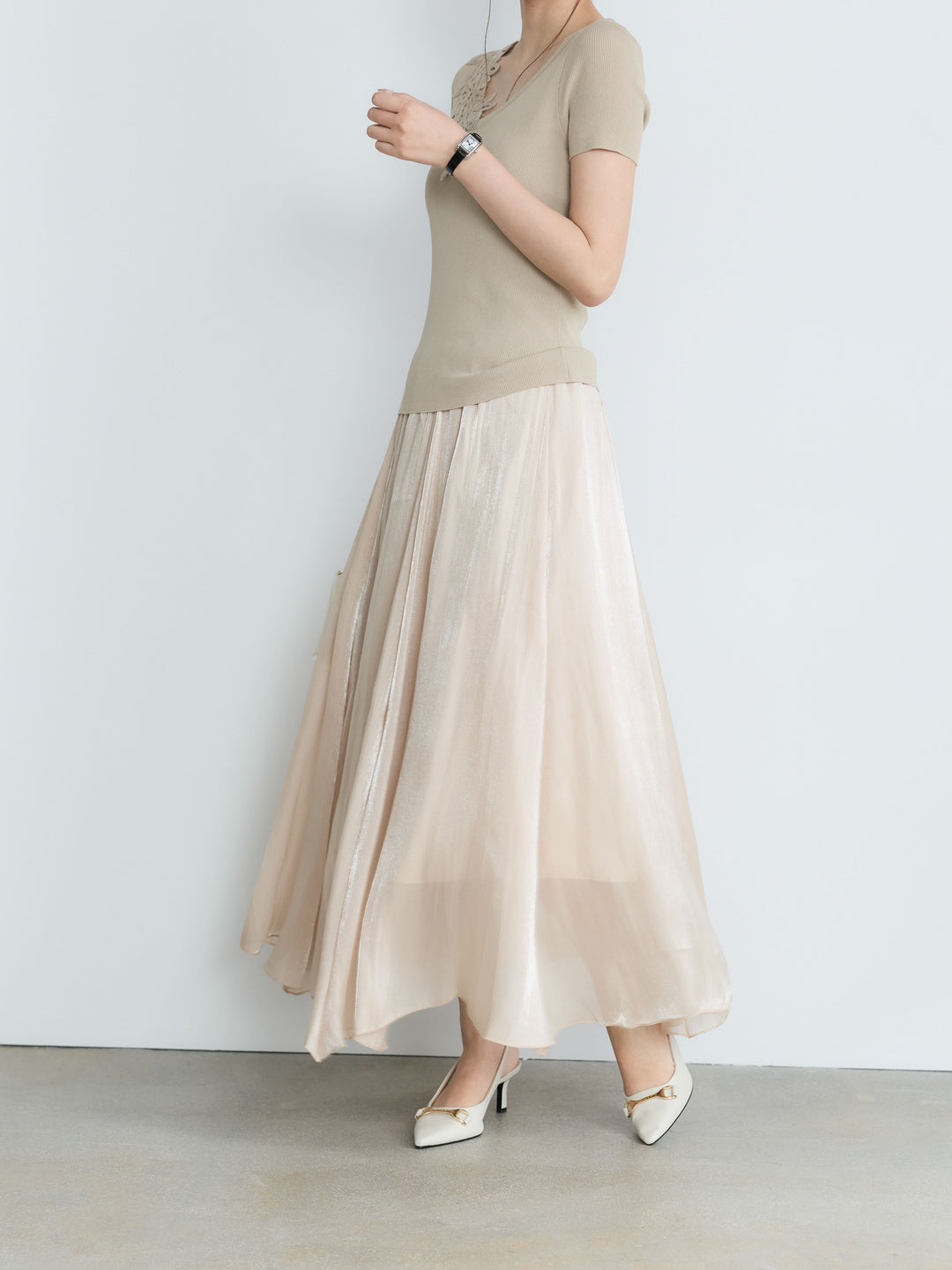 【Luxe Series】シャイニーシワプリーツスカート