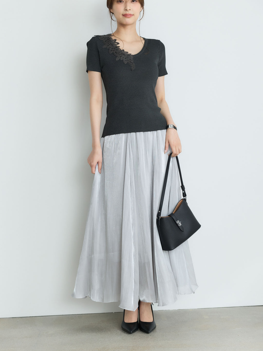 【Luxe Series】シャイニーシワプリーツスカート