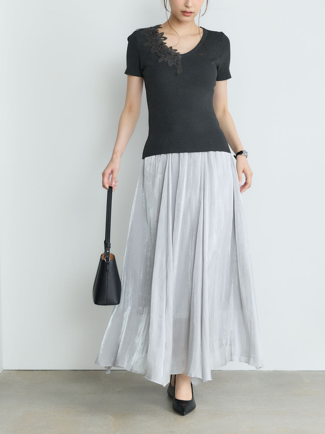 【Luxe Series】シャイニーシワプリーツスカート