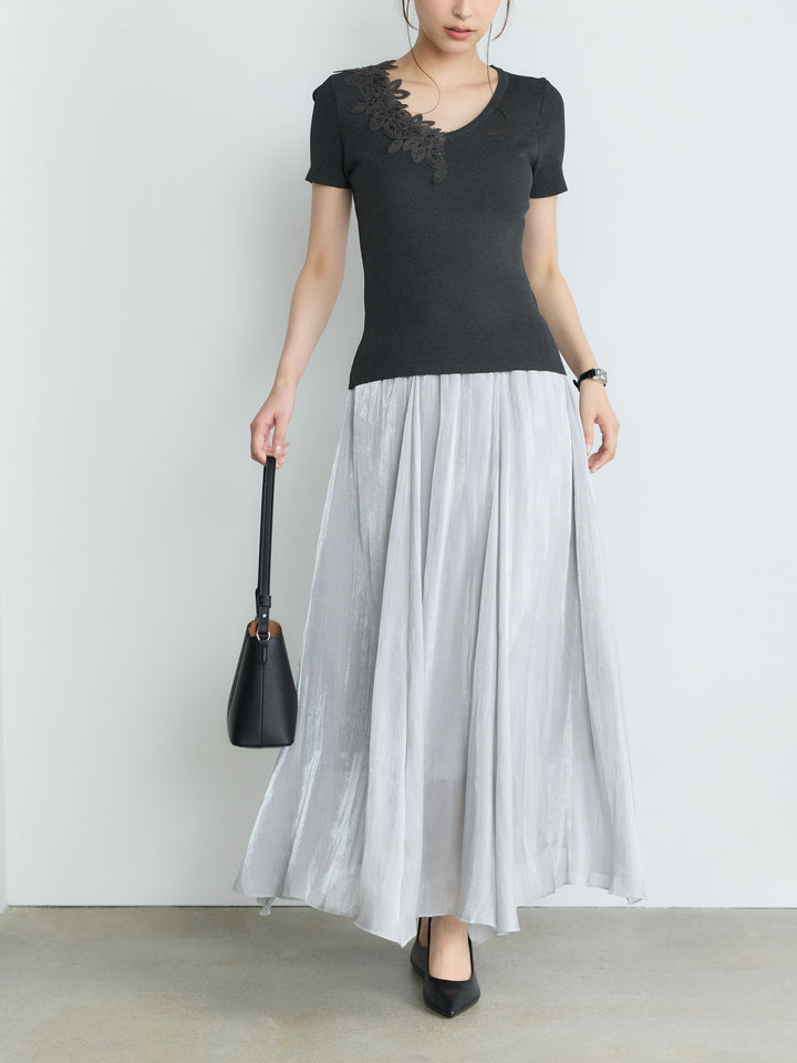 【Luxe Series】シャイニーシワプリーツスカート