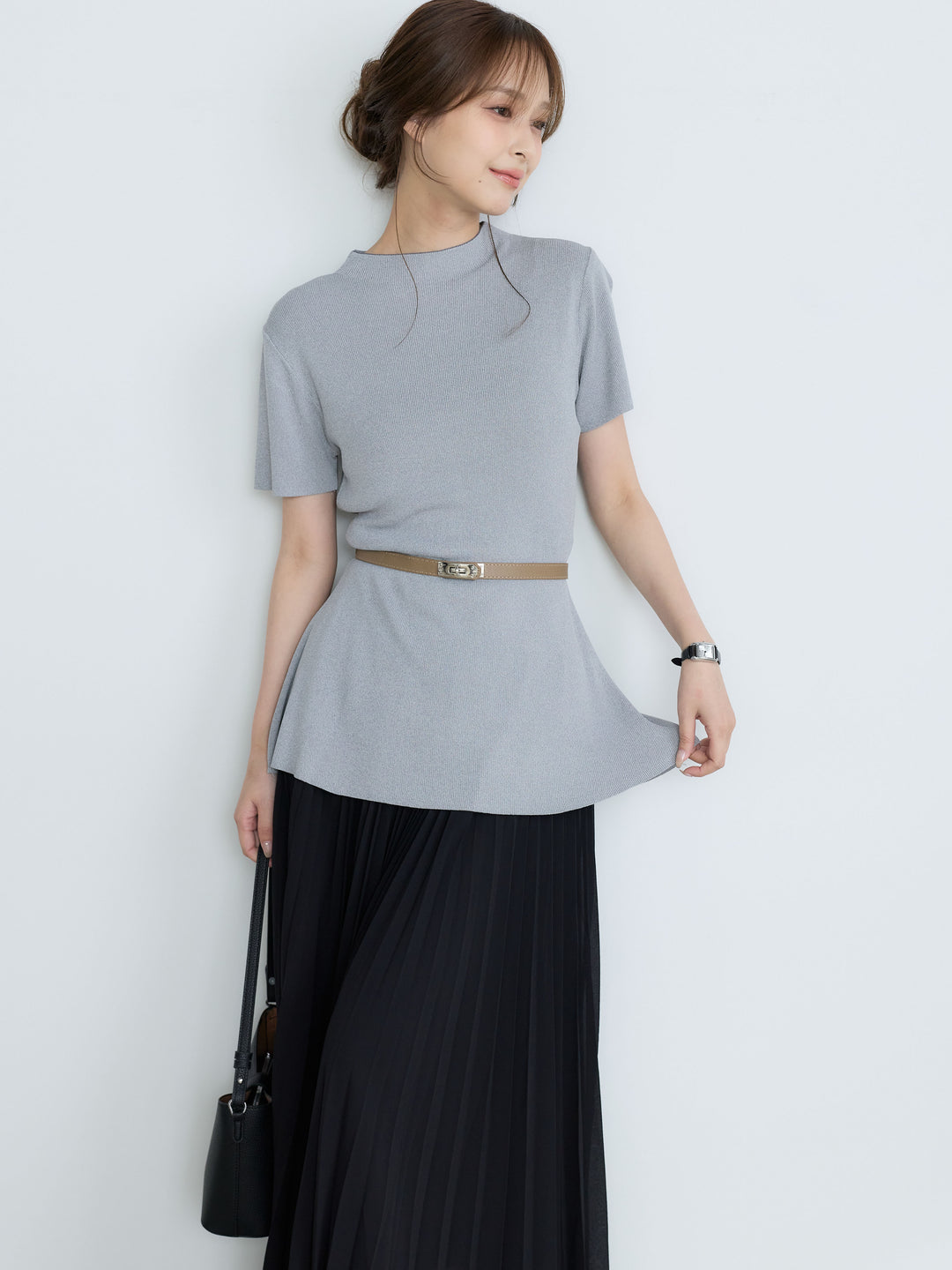 【Luxe Series】ランダムヘムプリーツロングスカート