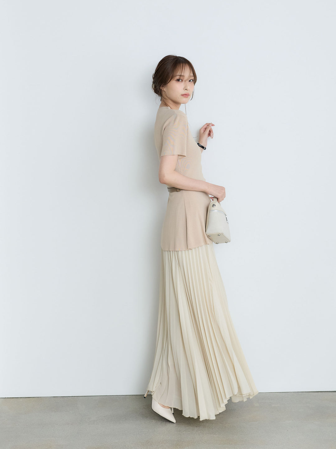 【Luxe Series】ランダムヘムプリーツロングスカート