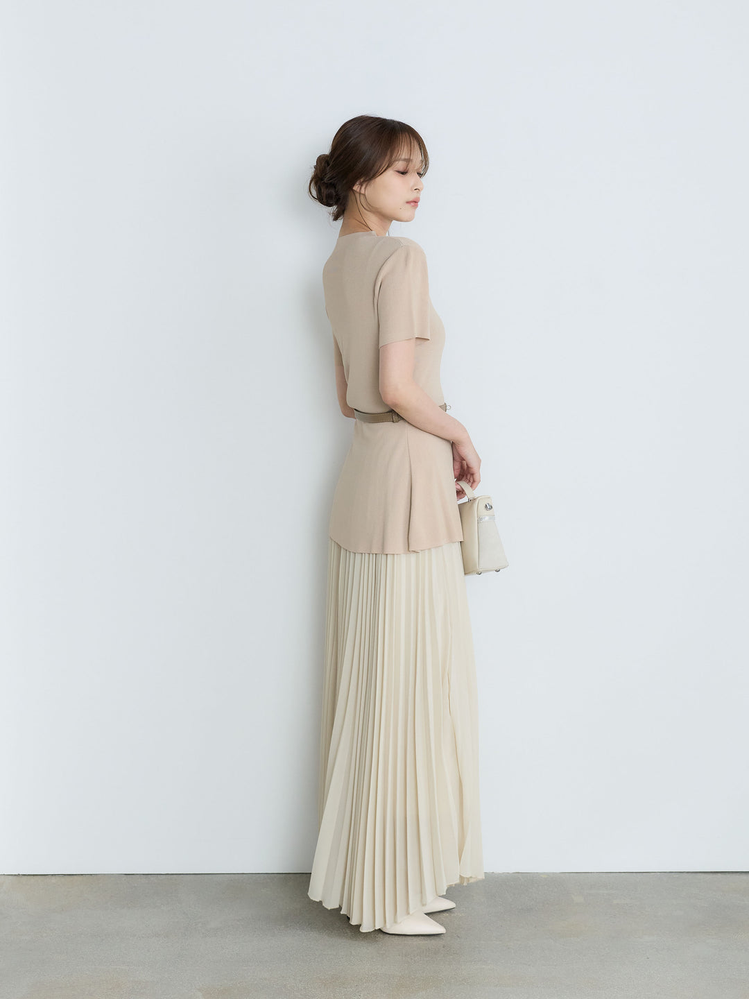 【Luxe Series】ランダムヘムプリーツロングスカート