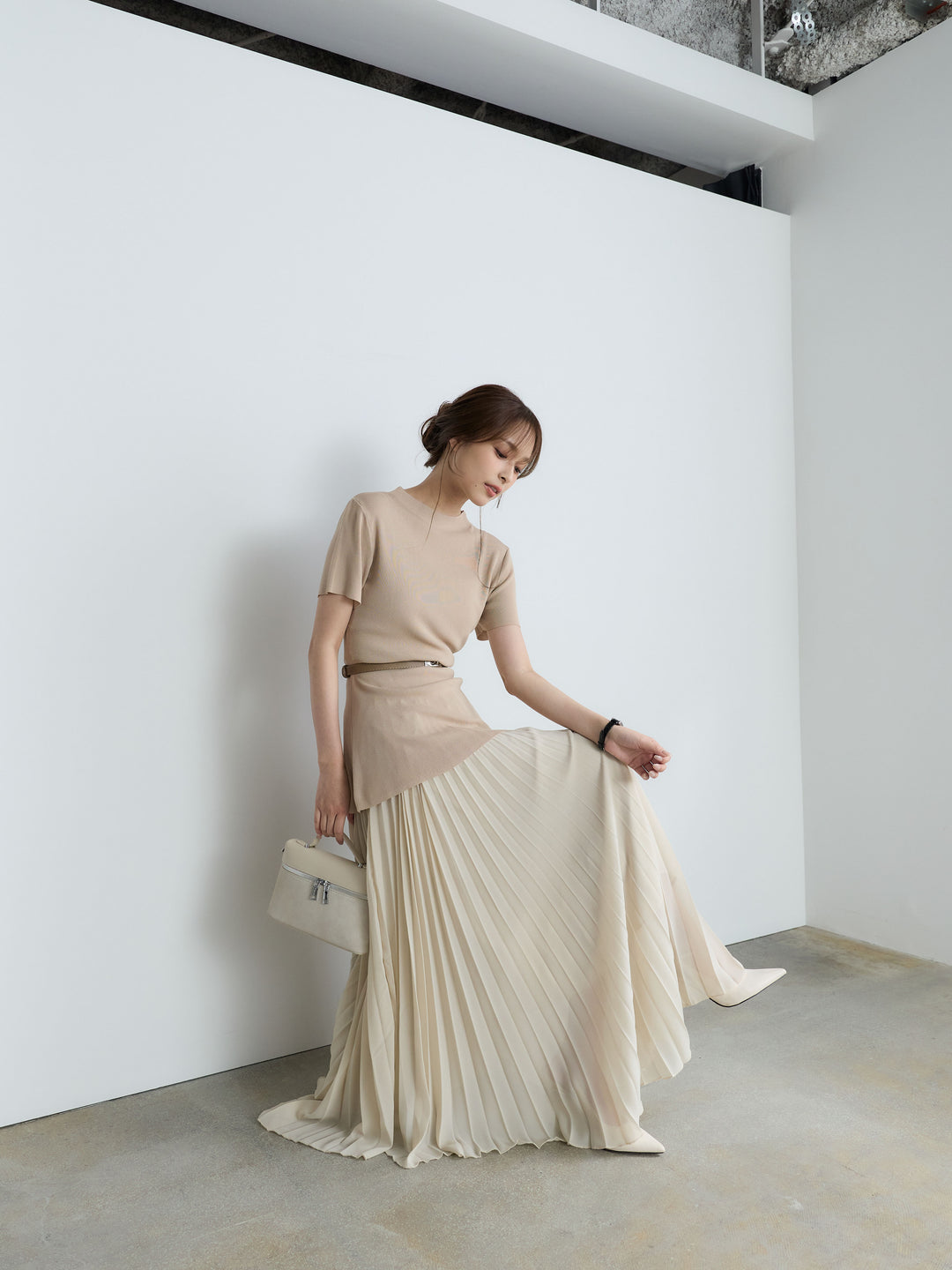 【Luxe Series】ランダムヘムプリーツロングスカート