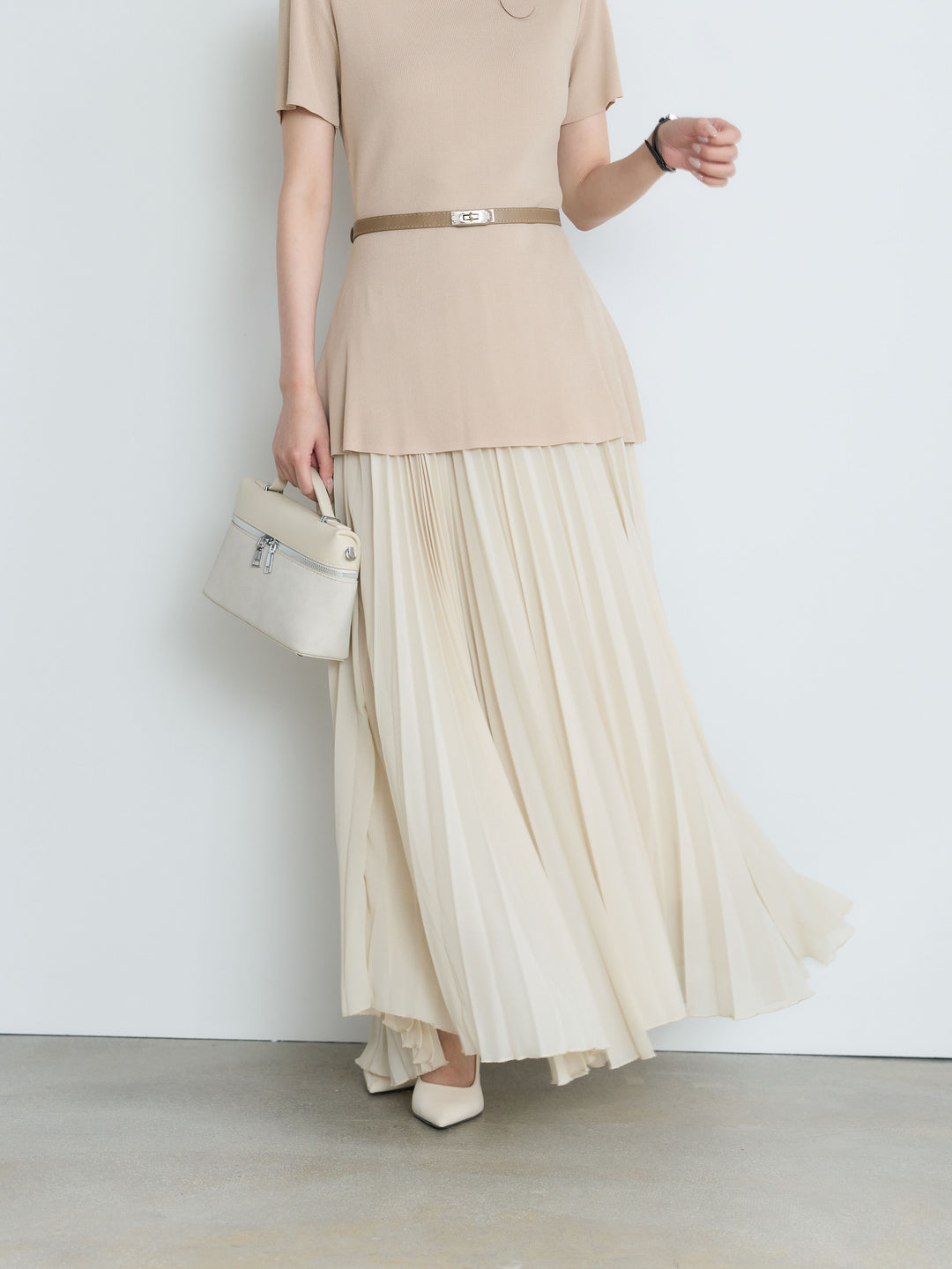 【Luxe Series】ランダムヘムプリーツロングスカート