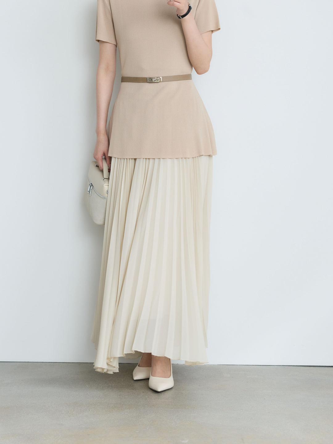 【Luxe Series】ランダムヘムプリーツロングスカート
