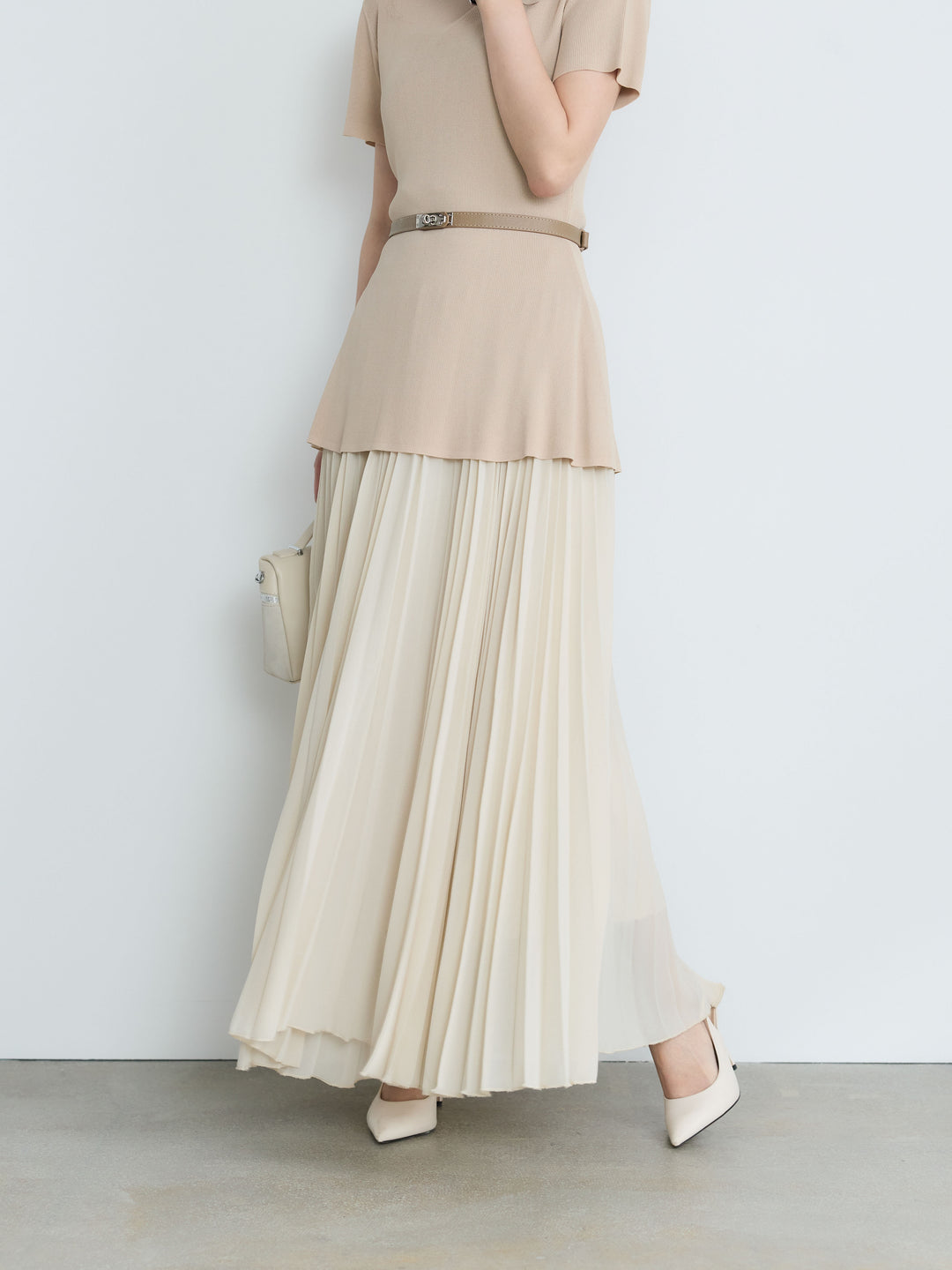 【Luxe Series】ランダムヘムプリーツロングスカート