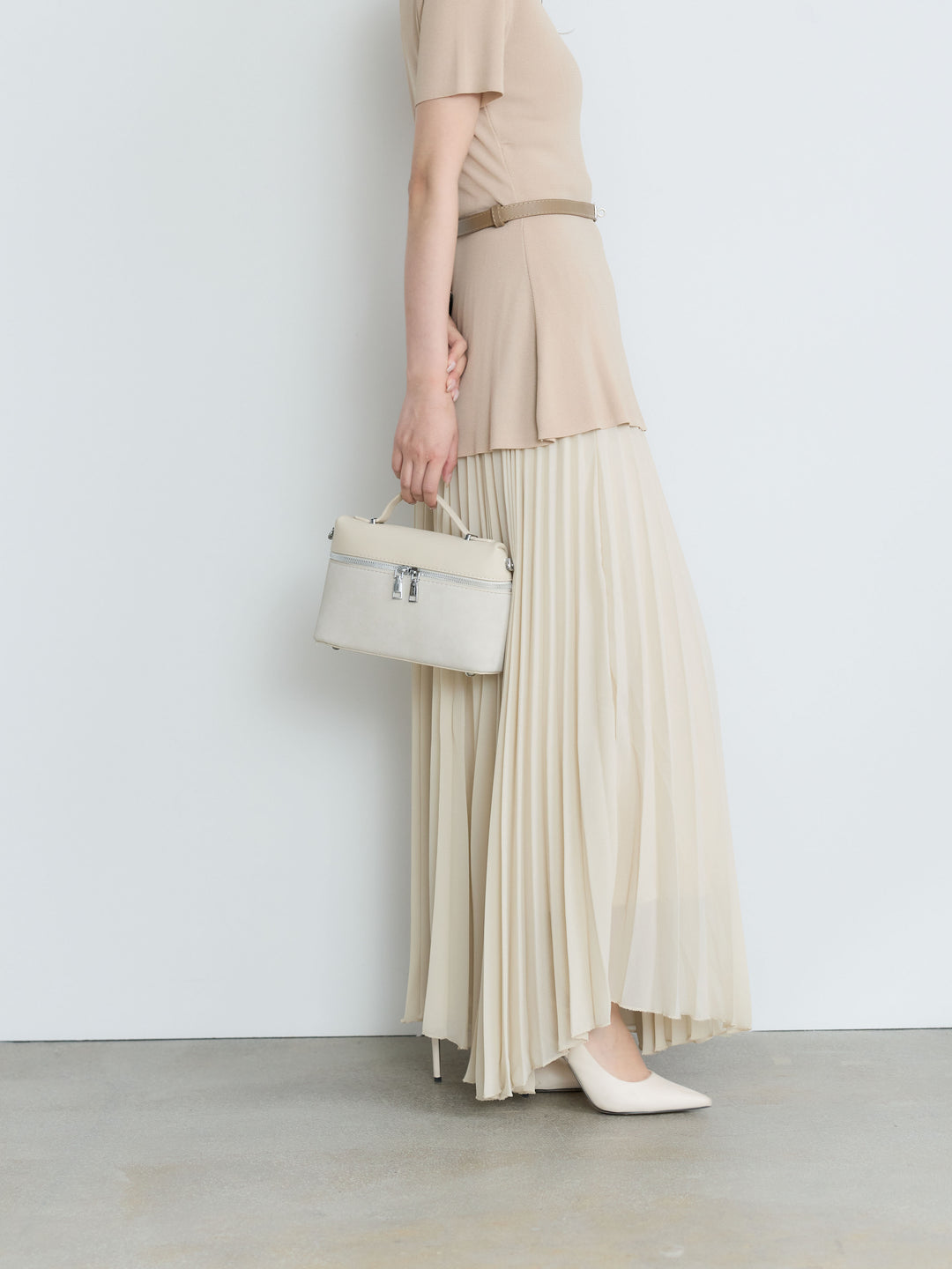【Luxe Series】ランダムヘムプリーツロングスカート