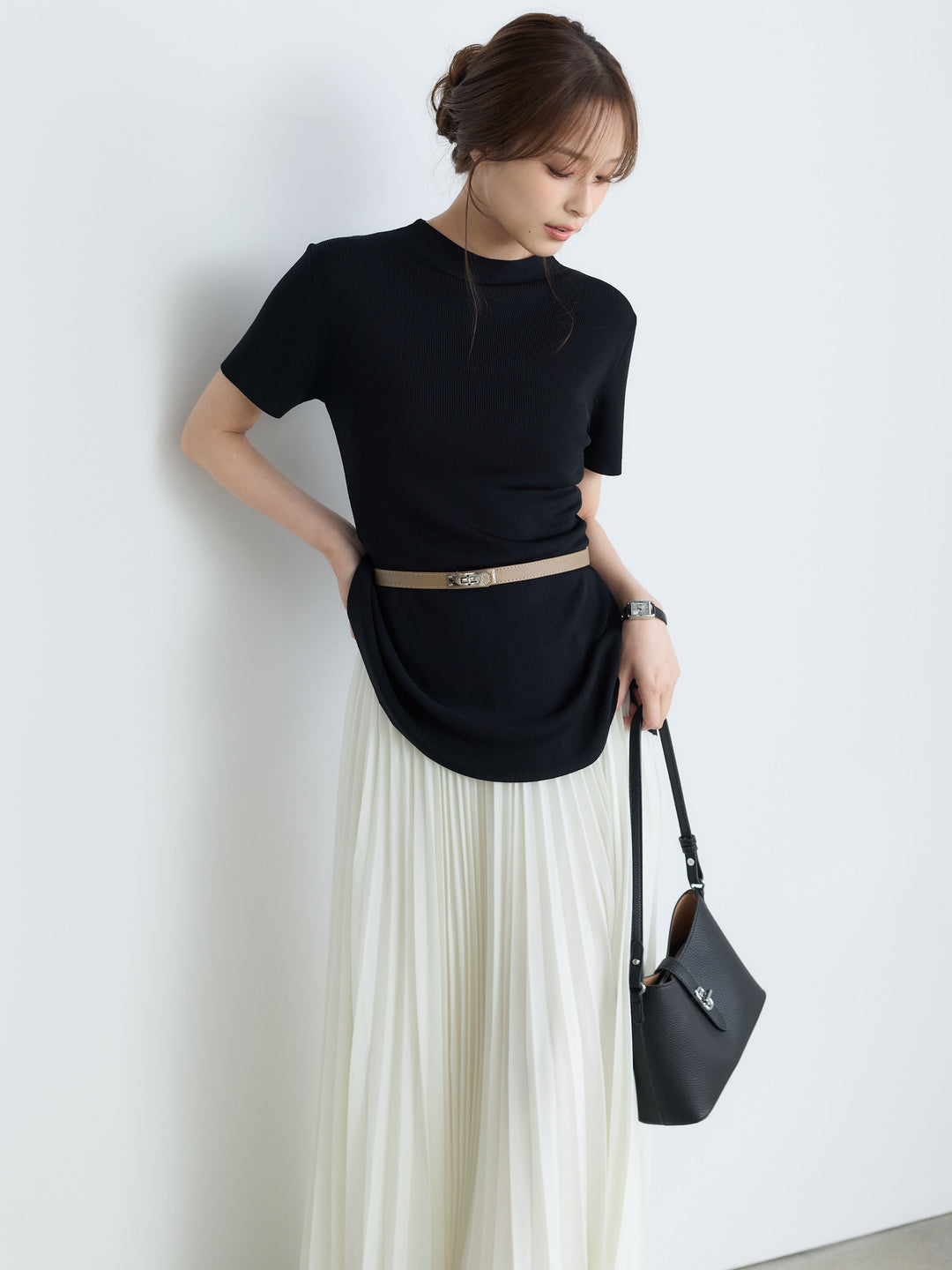 【Luxe Series】ランダムヘムプリーツロングスカート