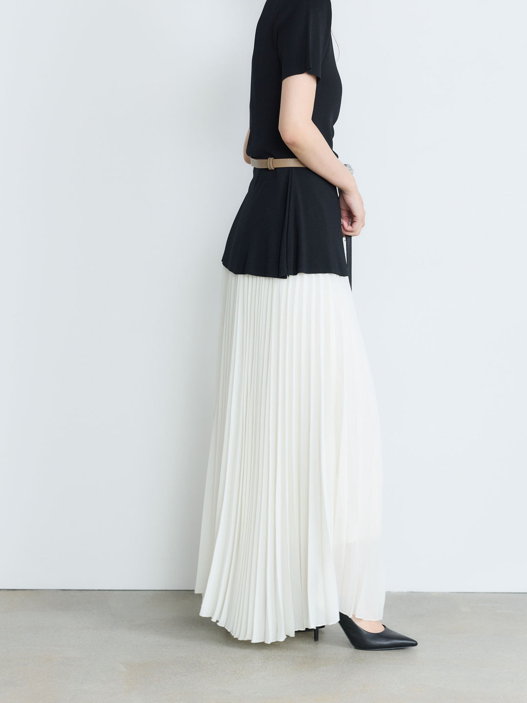 【Luxe Series】ランダムヘムプリーツロングスカート