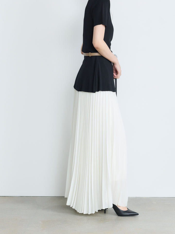 【Luxe Series】ランダムヘムプリーツロングスカート