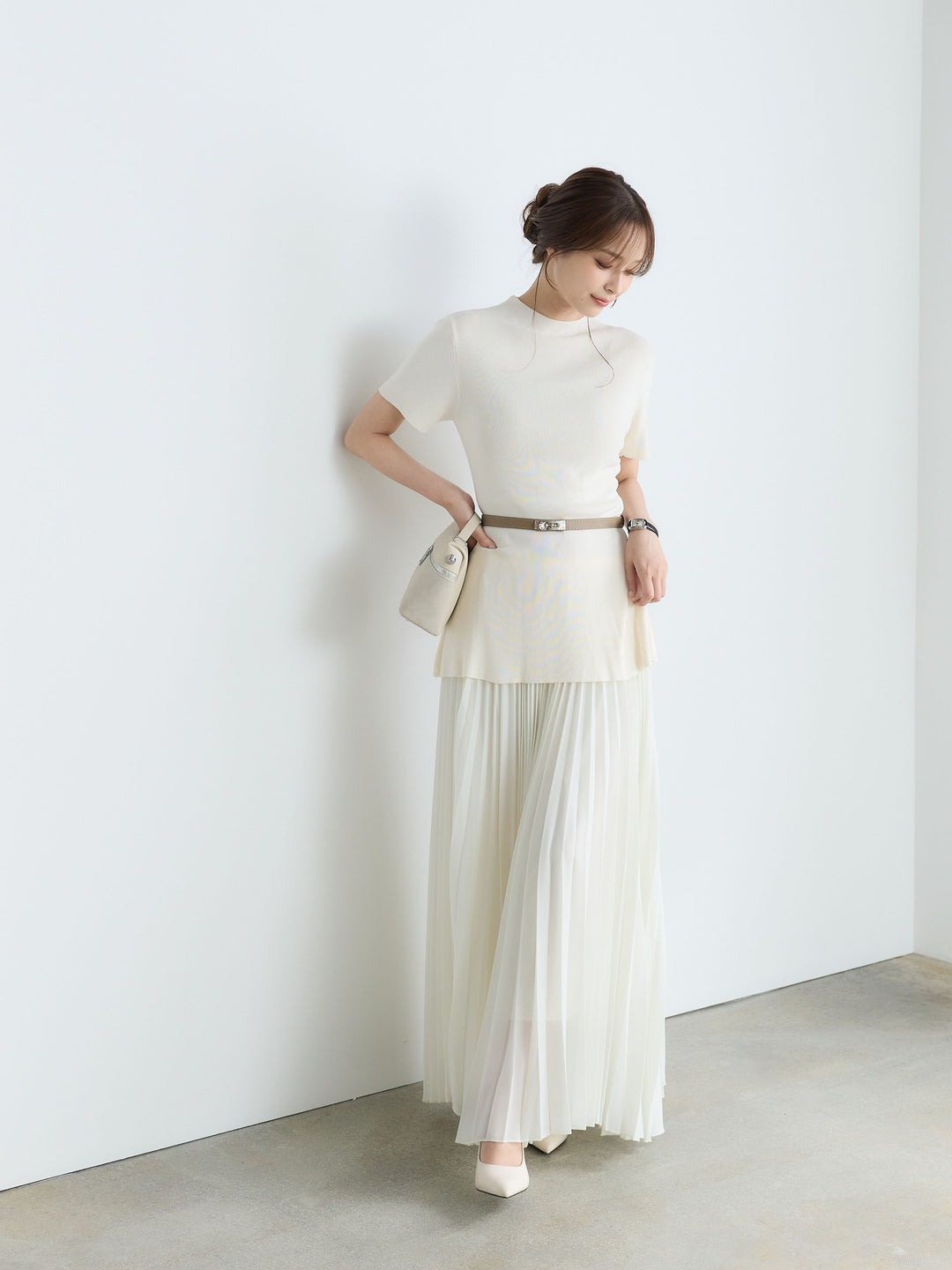 【Luxe Series】ランダムヘムプリーツロングスカート