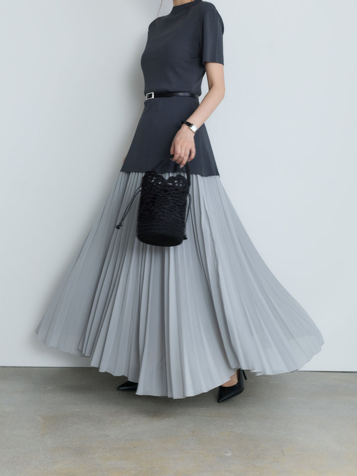 【Luxe Series】ランダムヘムプリーツロングスカート