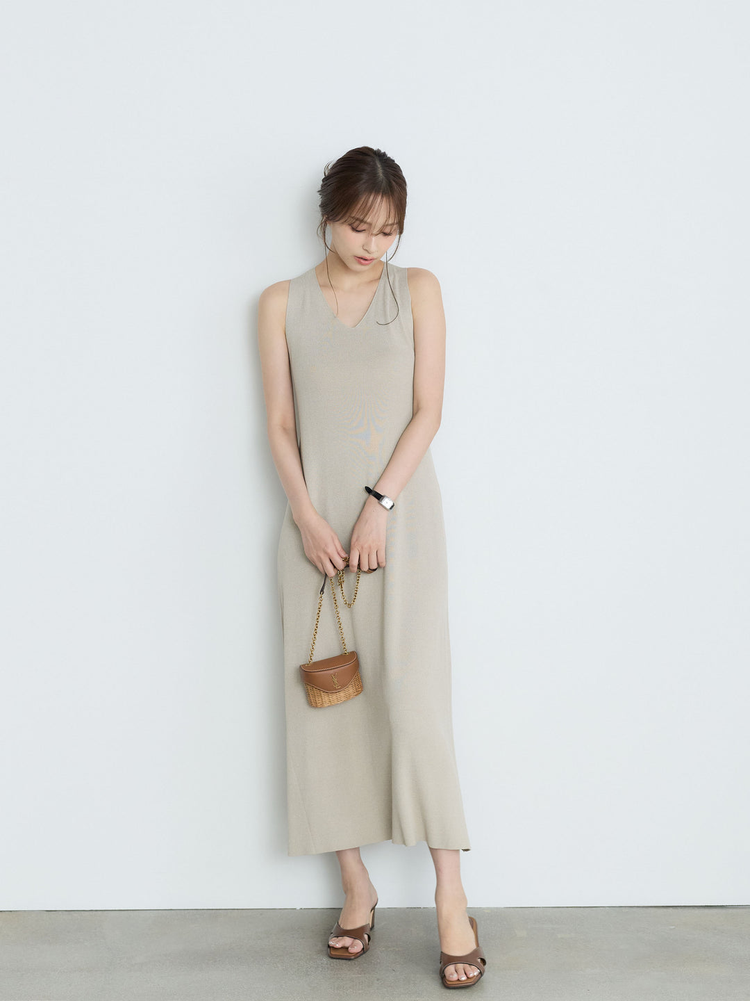 【Luxe Series】バックツイストサマーリブワンピース