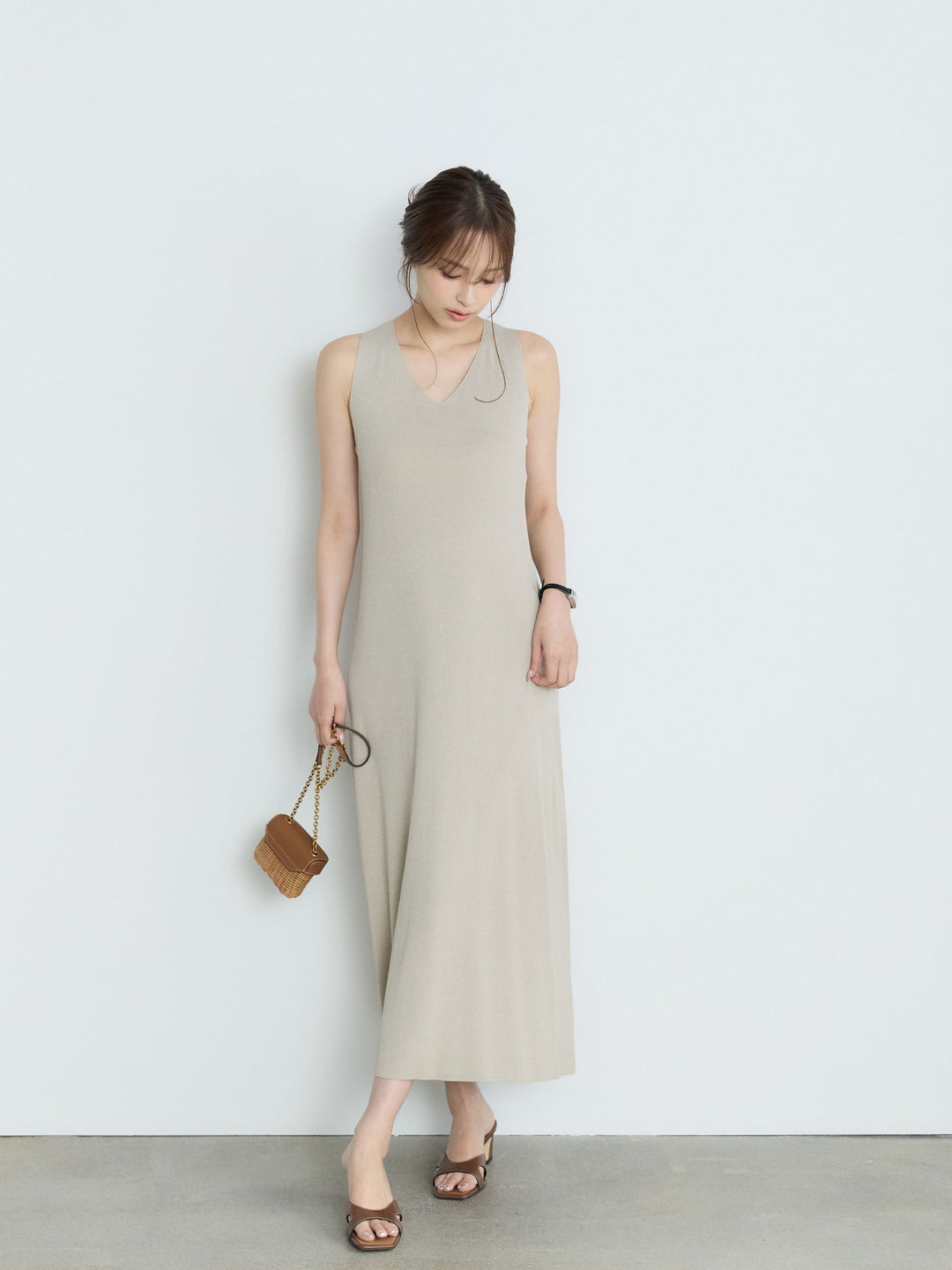 【Luxe Series】バックツイストサマーリブワンピース