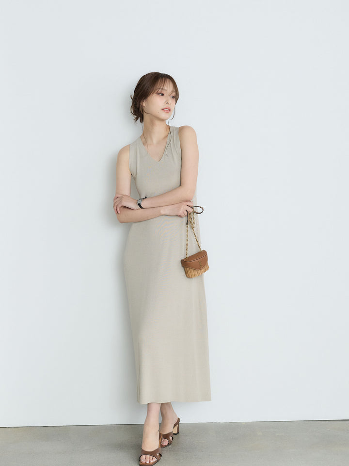 【Luxe Series】バックツイストサマーリブワンピース