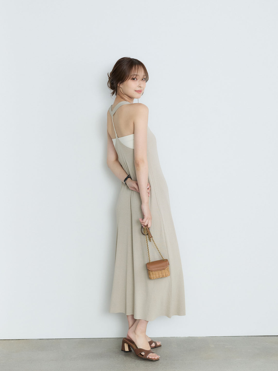 【Luxe Series】バックツイストサマーリブワンピース