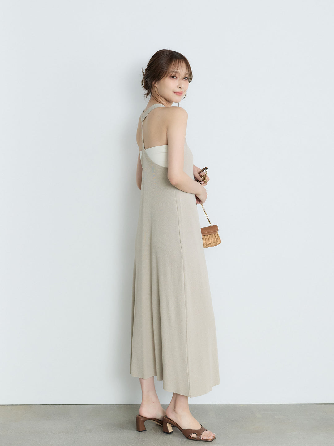 【Luxe Series】バックツイストサマーリブワンピース