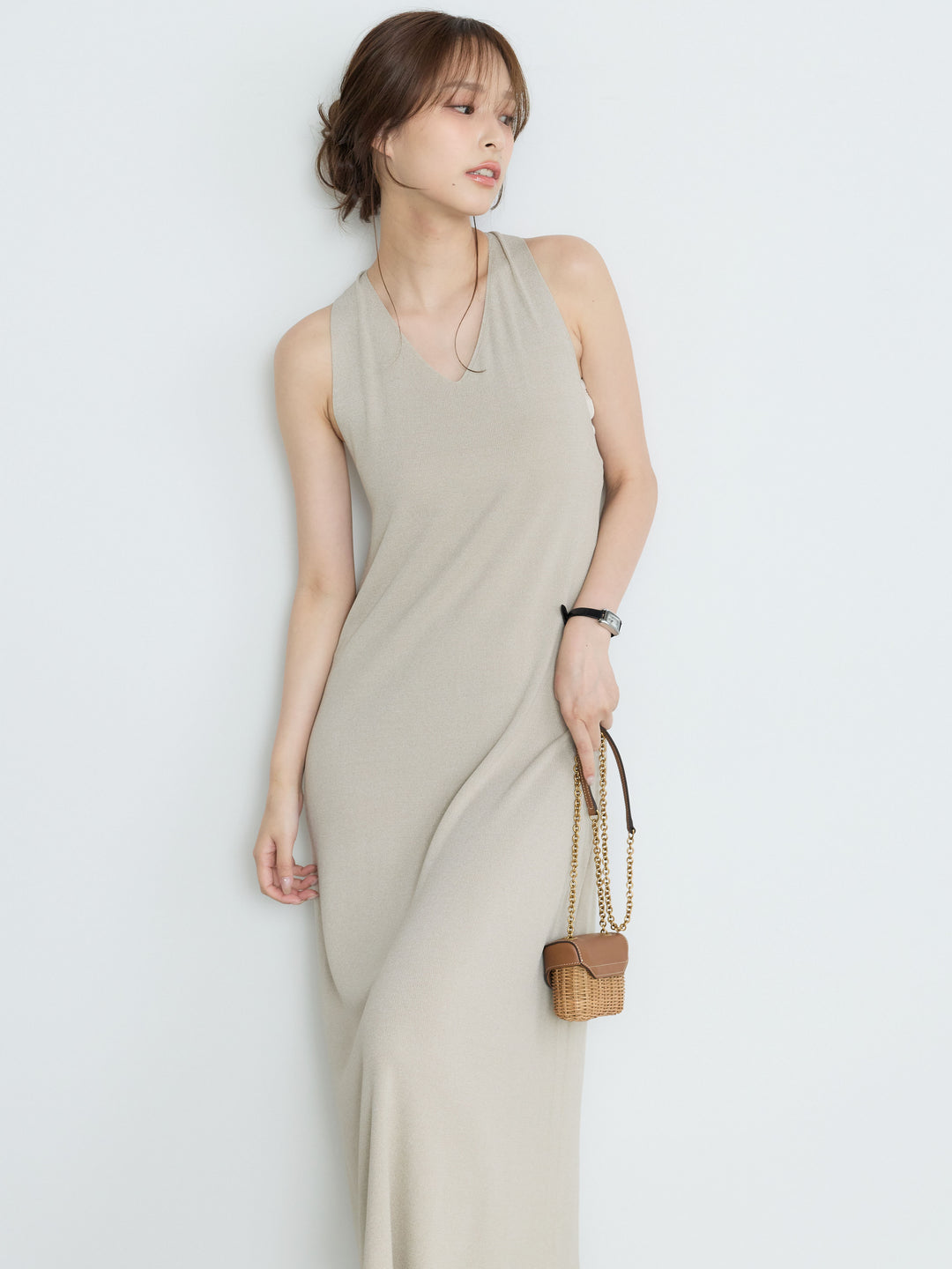 【Luxe Series】バックツイストサマーリブワンピース