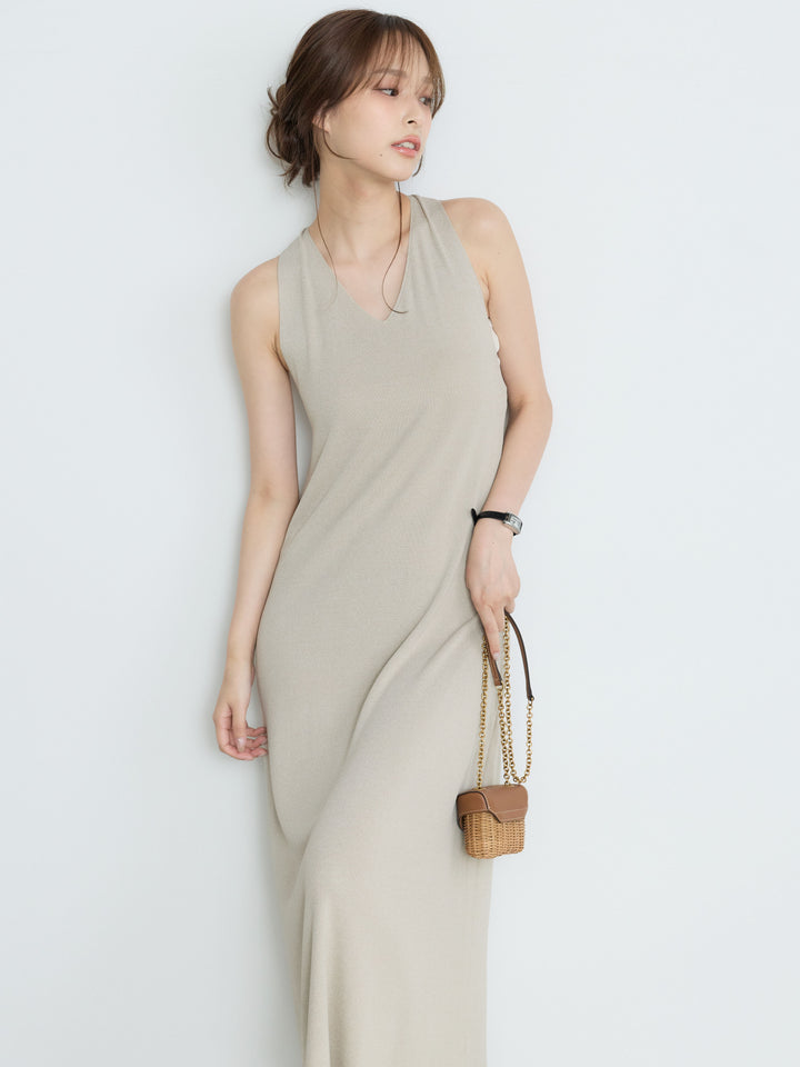 【Luxe Series】バックツイストサマーリブワンピース