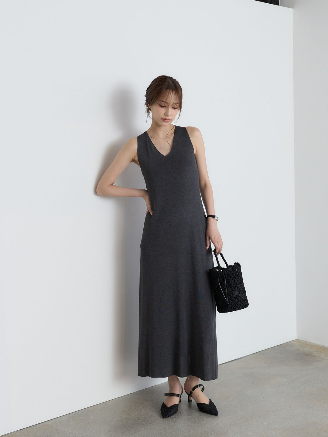 【Luxe Series】バックツイストサマーリブワンピース