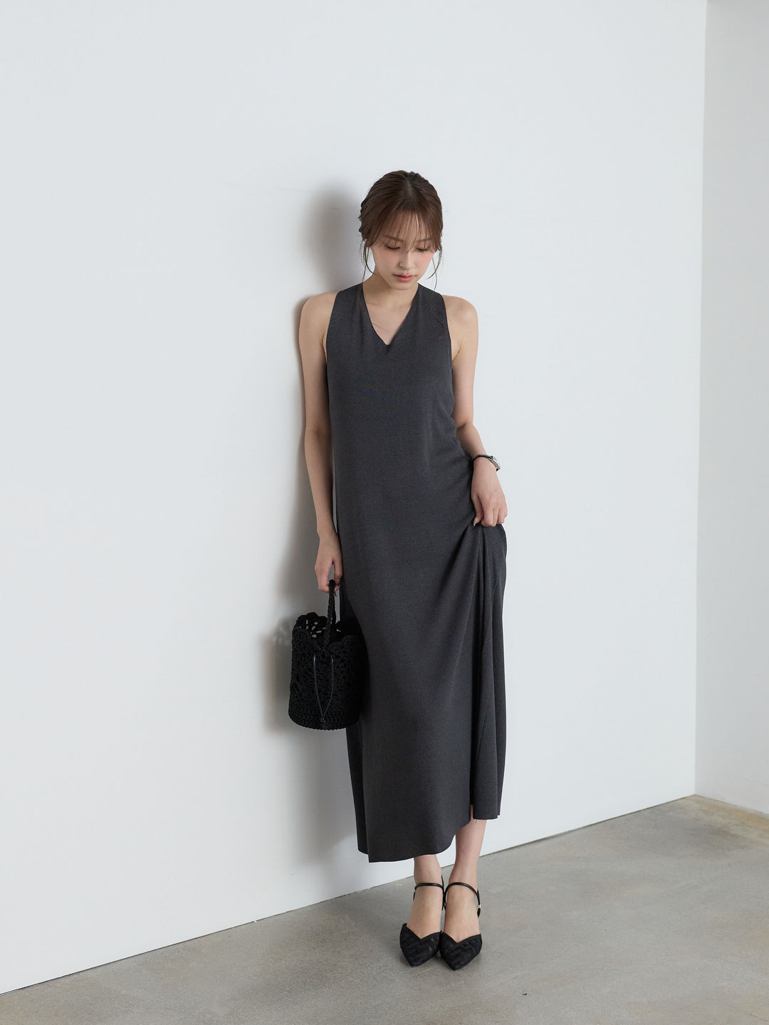 【Luxe Series】バックツイストサマーリブワンピース