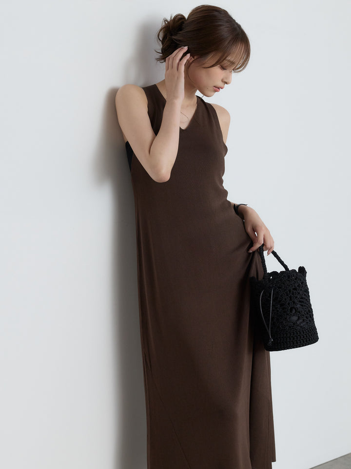 【Luxe Series】バックツイストサマーリブワンピース