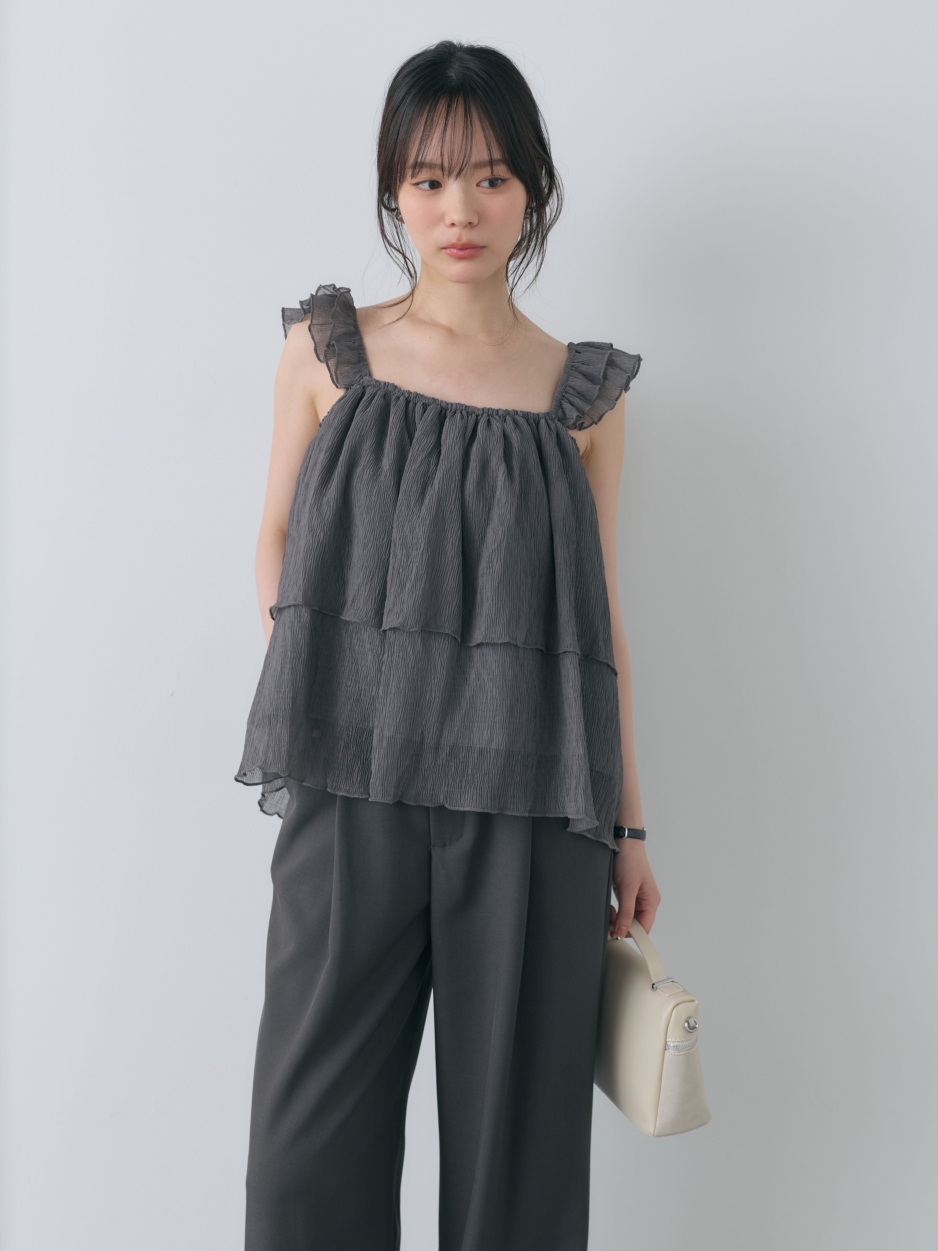 シアーフリルノースリーブトップス – nairo