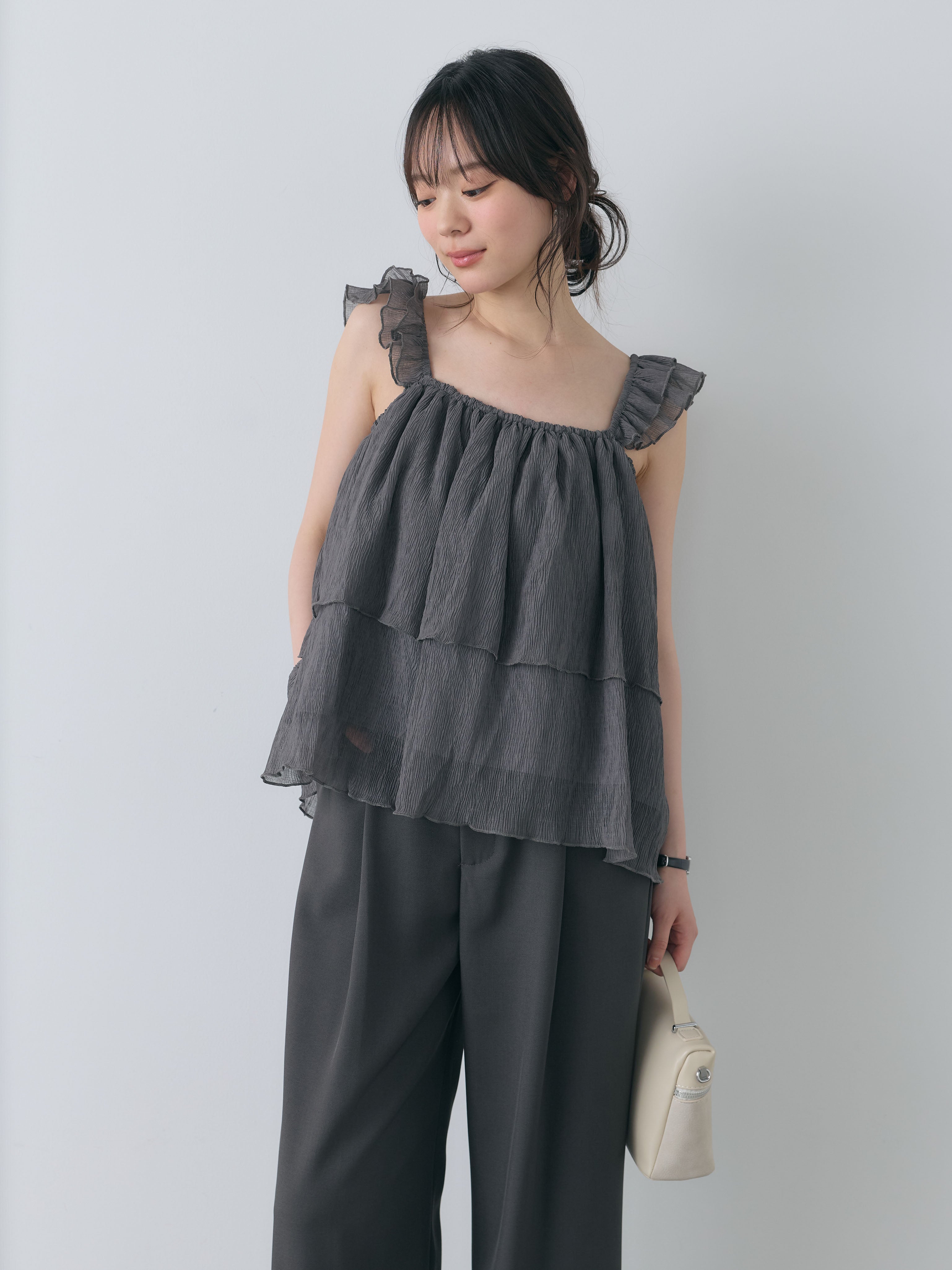シアーフリルノースリーブトップス – nairo
